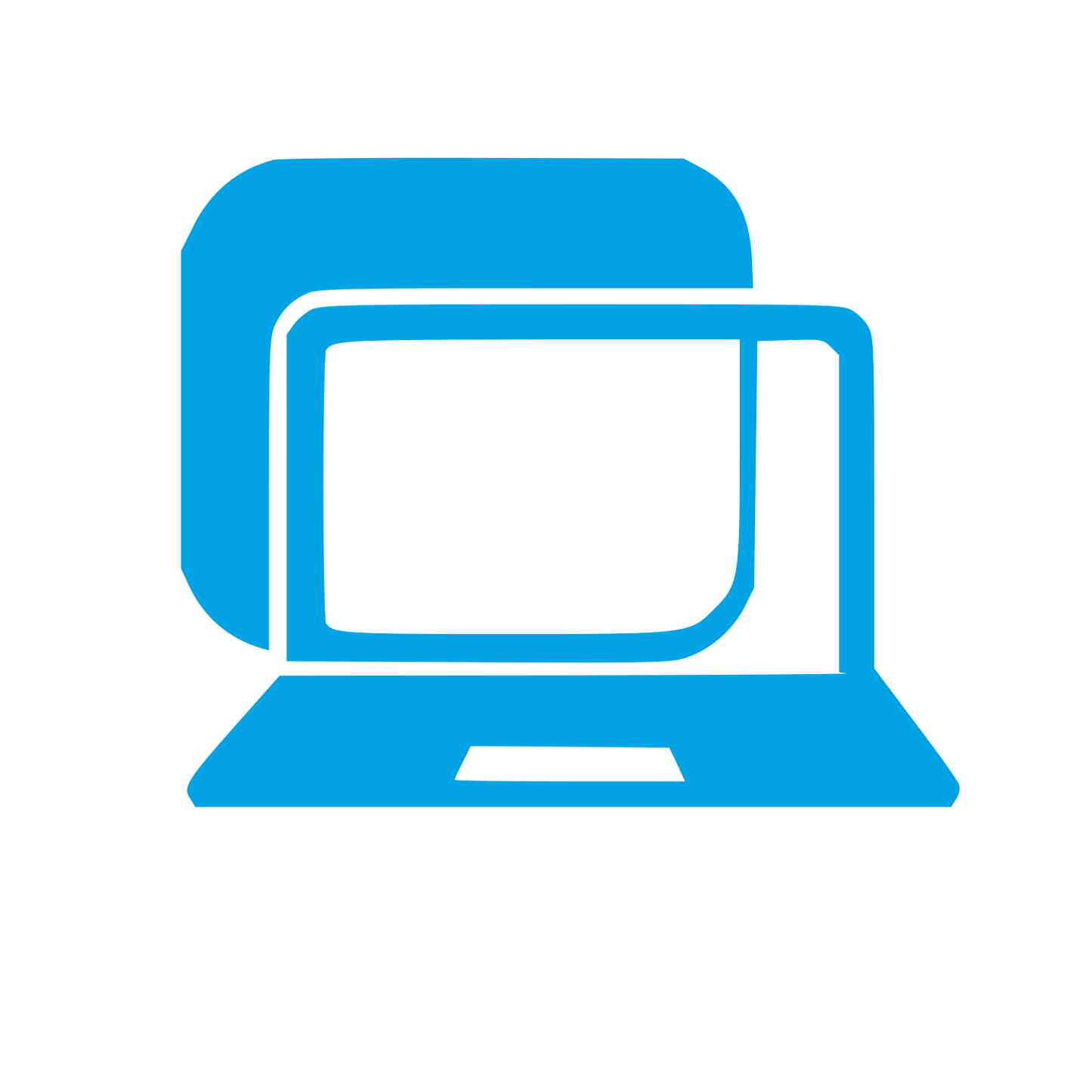 Layered Laptop Tablet Logo #00a3e4