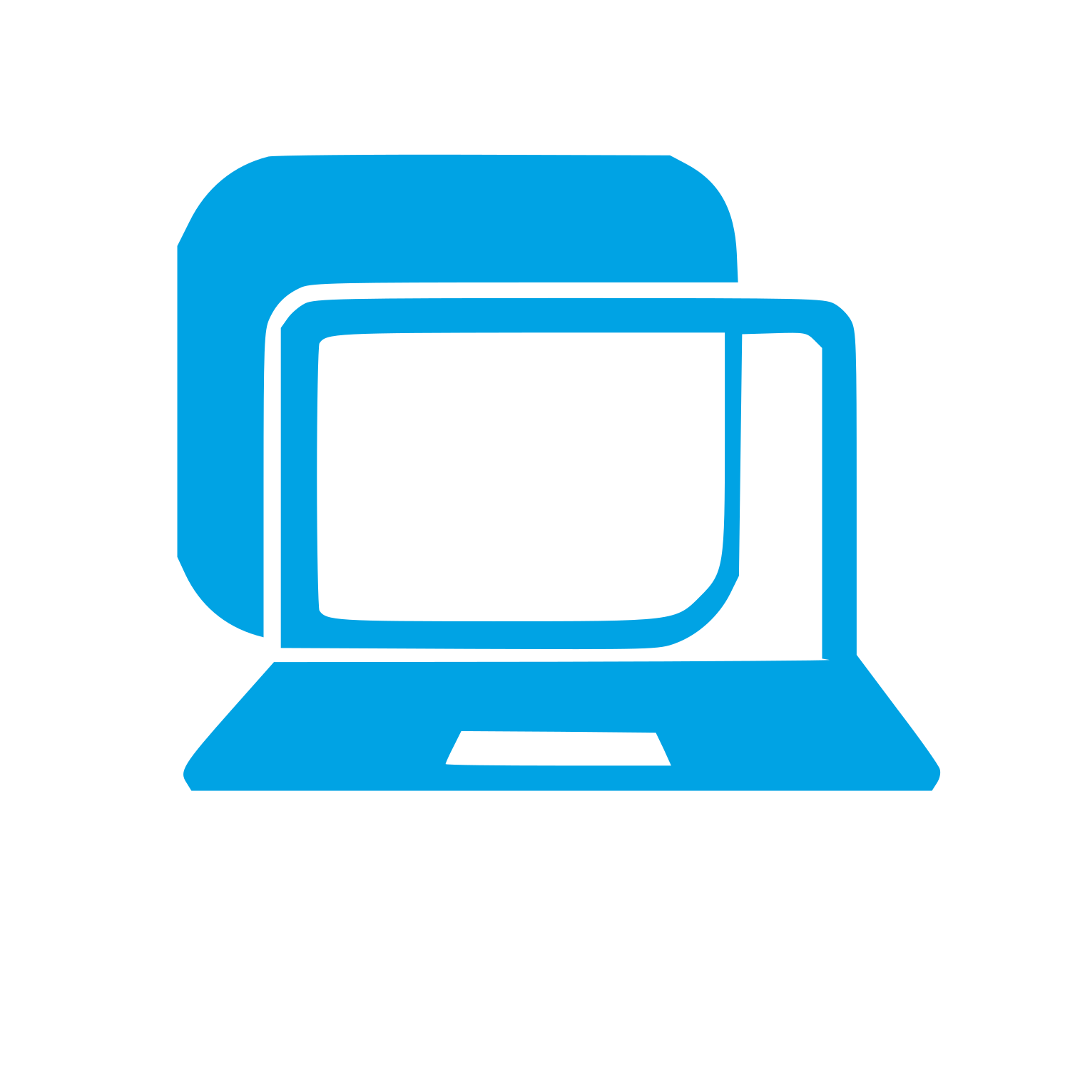 Layered Laptop Tablet Logo #00a3e4