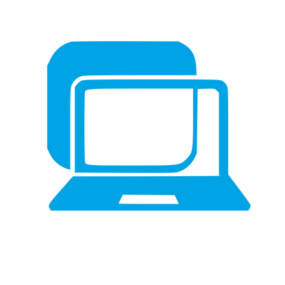 Layered Laptop Tablet Logo #00a3e4