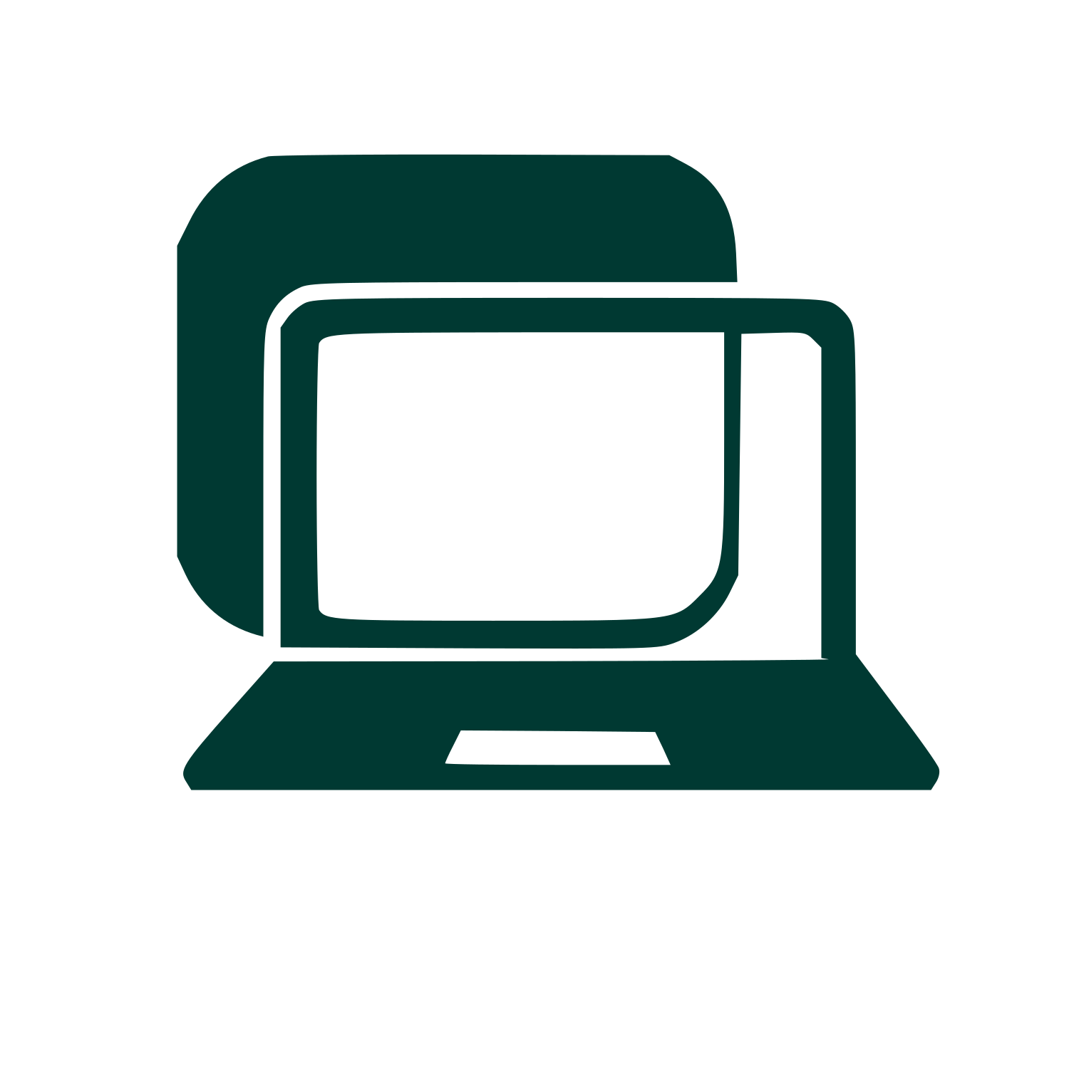 Layered Laptop Tablet Logo #003932