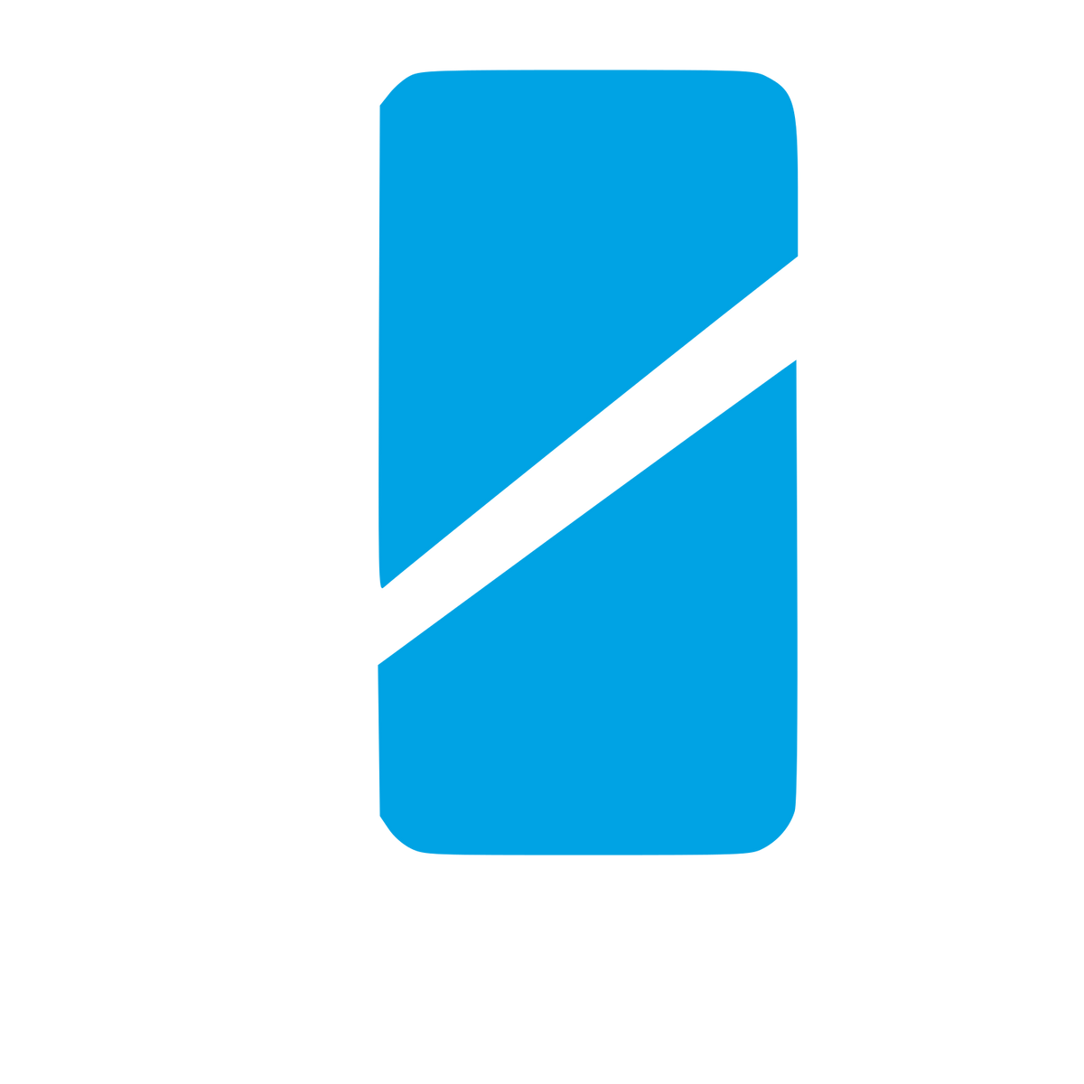 Split Diagonal Smartphone Logo #00a3e4