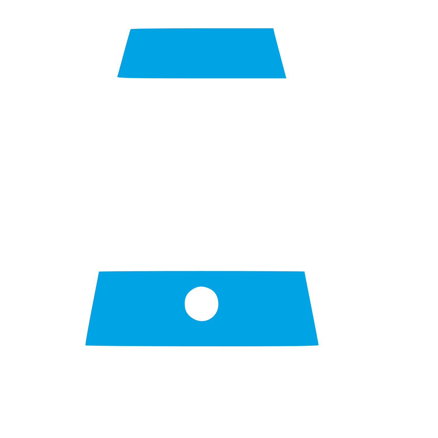 Minimalist Smartphone Logo #00a3e4