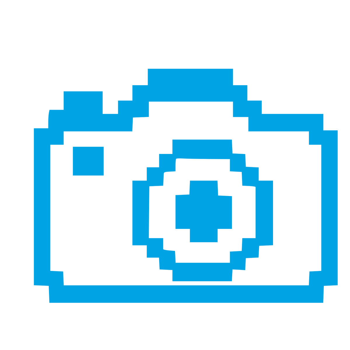 Pixel Art Camera Logo #00a3e4