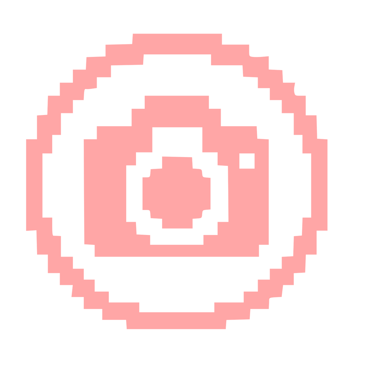 Pixel Camera Circle Logo #ffa6a6