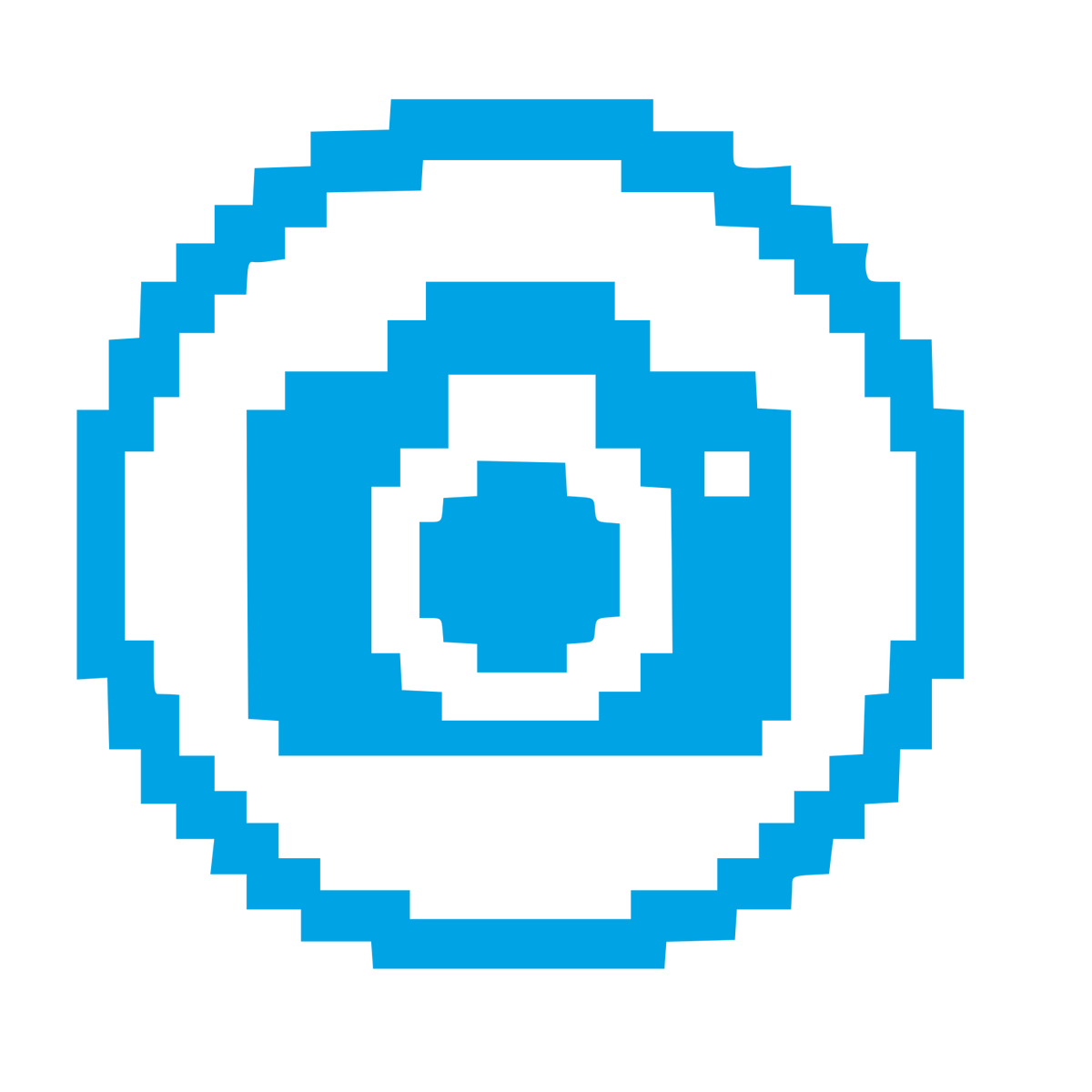 Pixel Camera Circle Logo #00a3e4