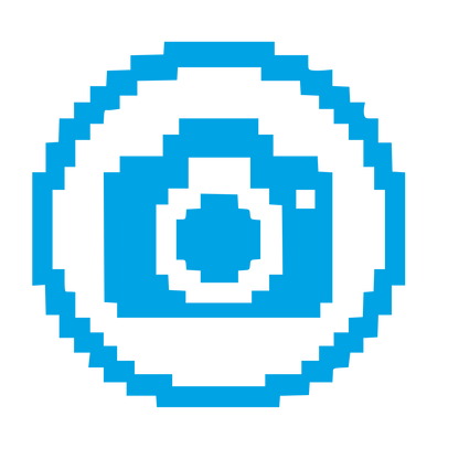 Pixel Camera Circle Logo #00a3e4