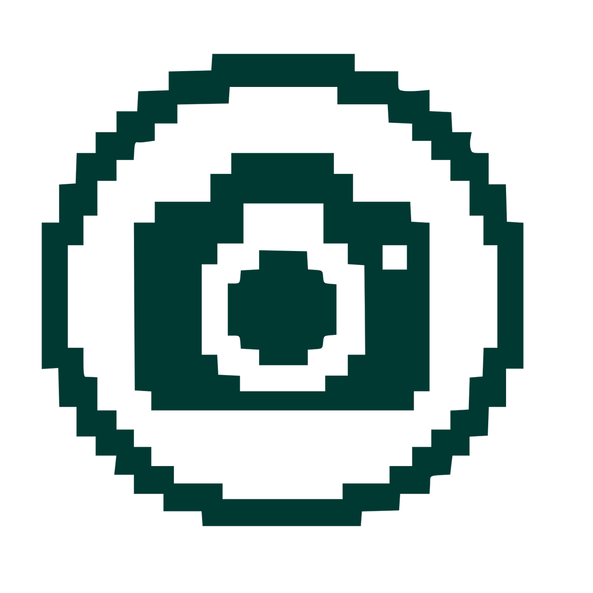 Pixel Camera Circle Logo #003932