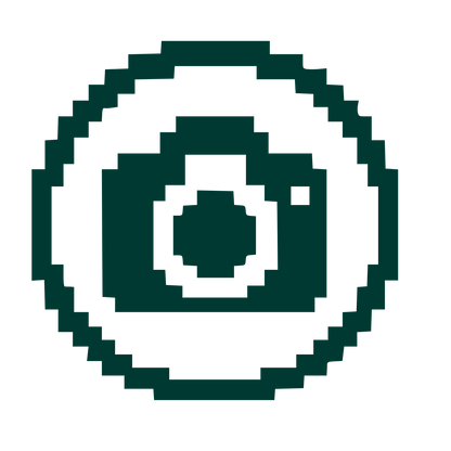 Pixel Camera Circle Logo #003932