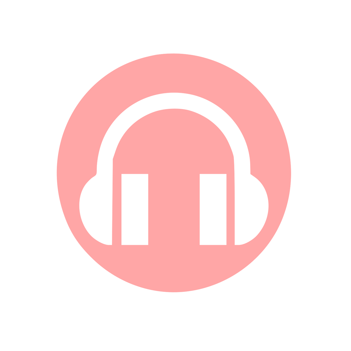Headphones Circle Logo #ffa6a6