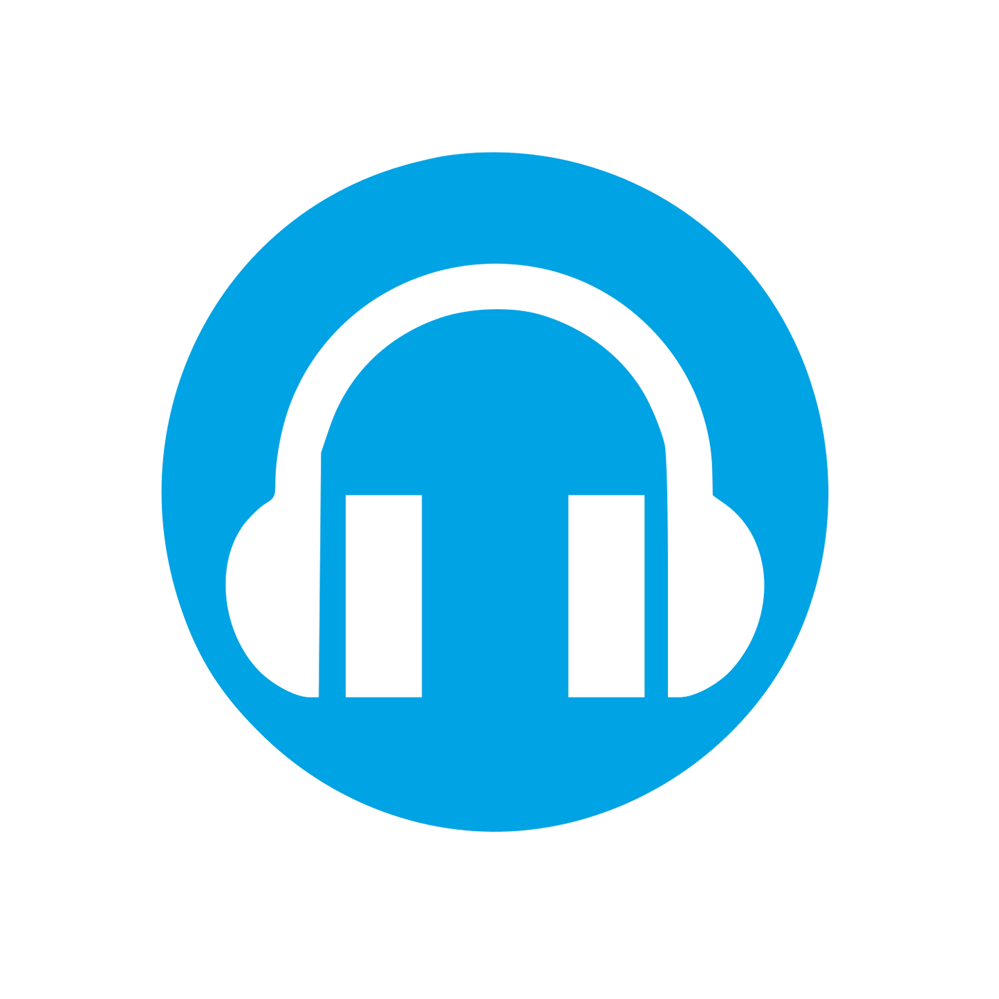 Headphones Circle Logo #00a3e4