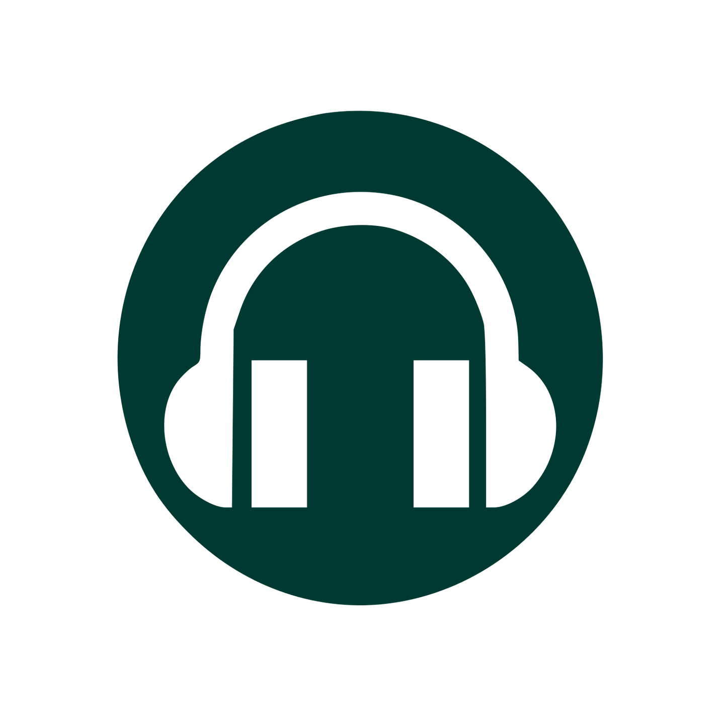 Headphones Circle Logo #003932