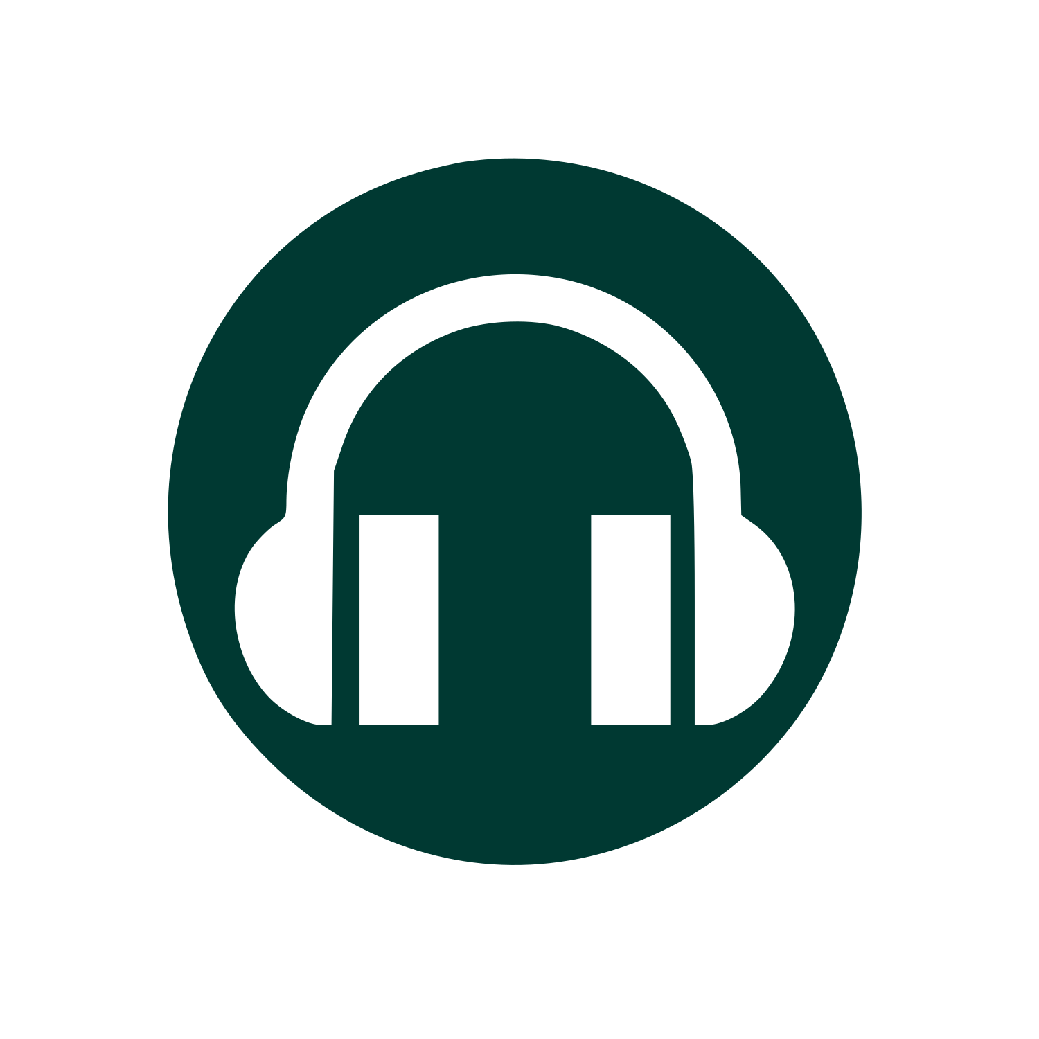 Headphones Circle Logo #003932