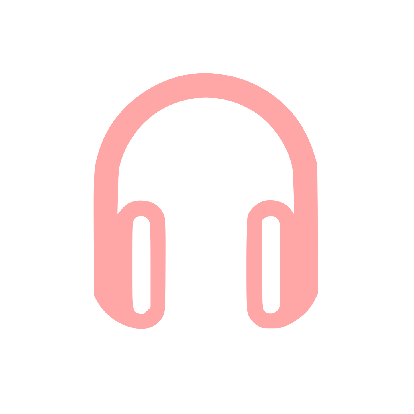 Headphones Monoline Logo #ffa6a6
