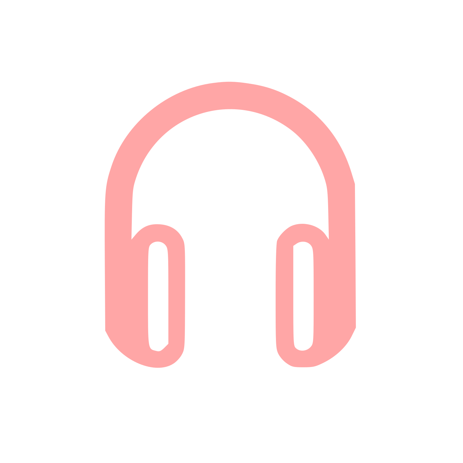 Headphones Monoline Logo #ffa6a6