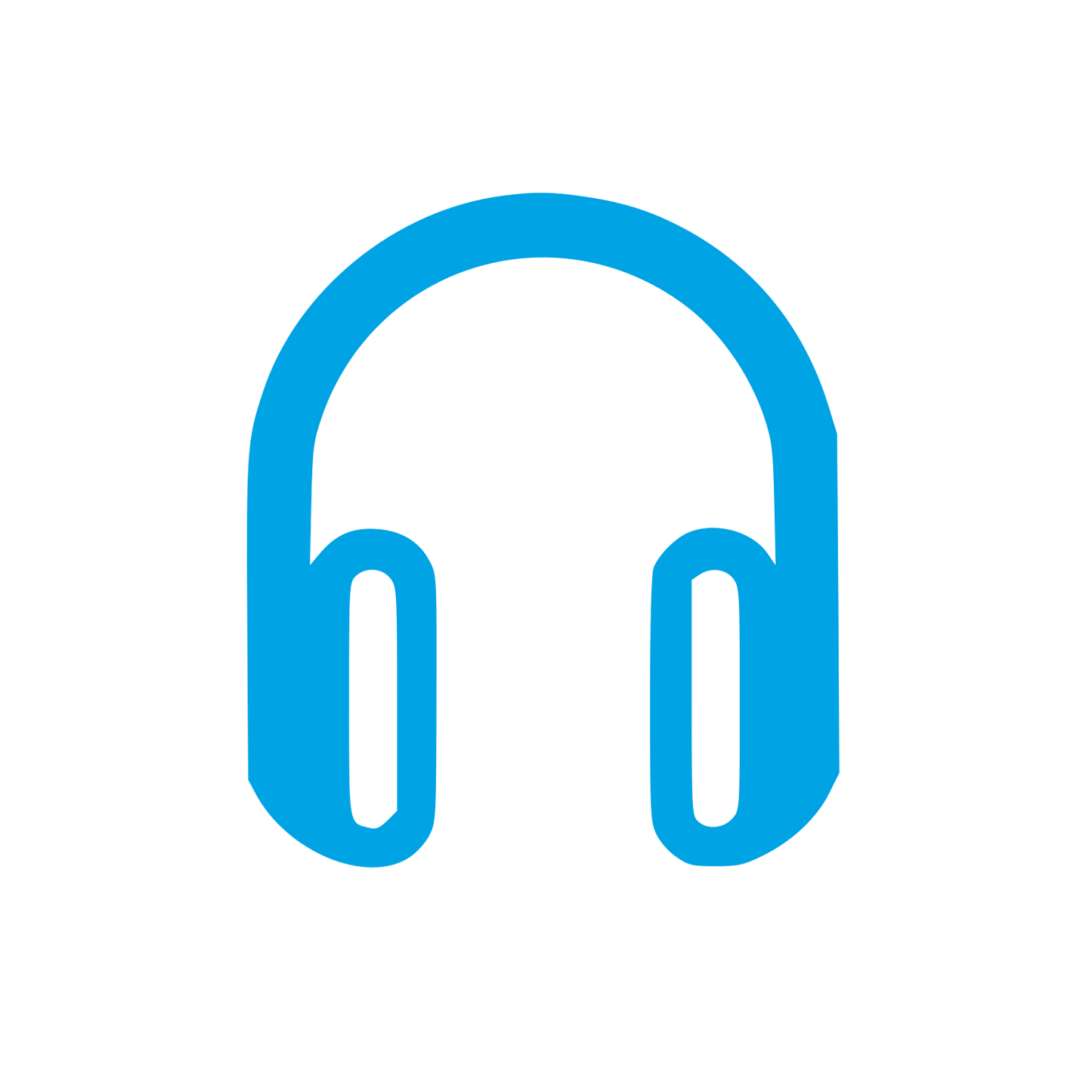 Headphones Monoline Logo #00a3e4