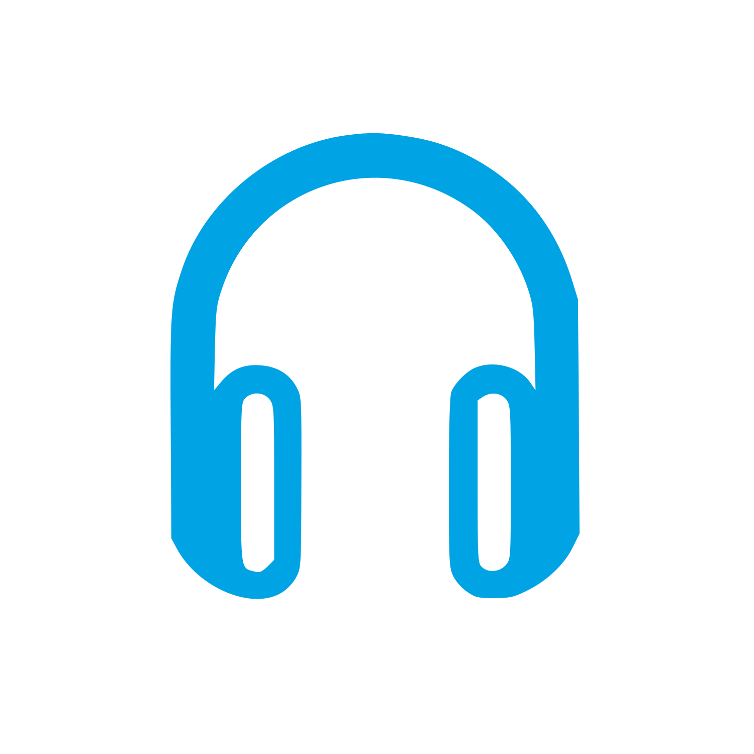 Headphones Monoline Logo #00a3e4