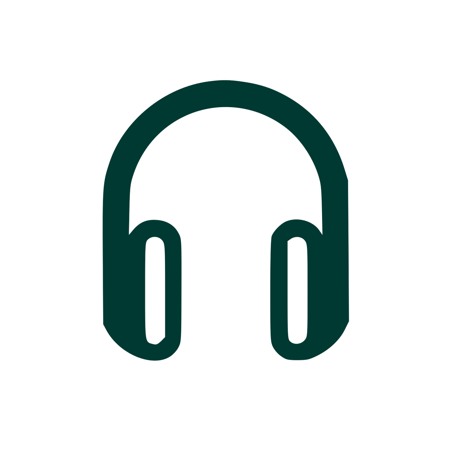 Headphones Monoline Logo #003932