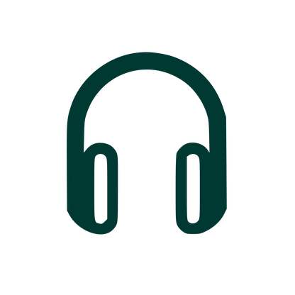 Headphones Monoline Logo #003932