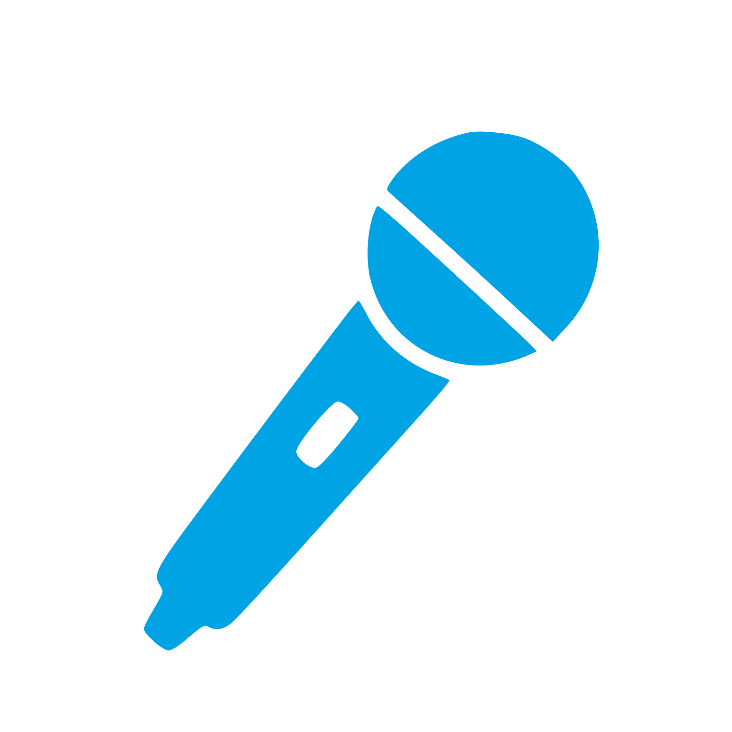Handheld Microphone Pictogram Logo #00a3e4