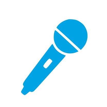 Handheld Microphone Pictogram Logo #00a3e4