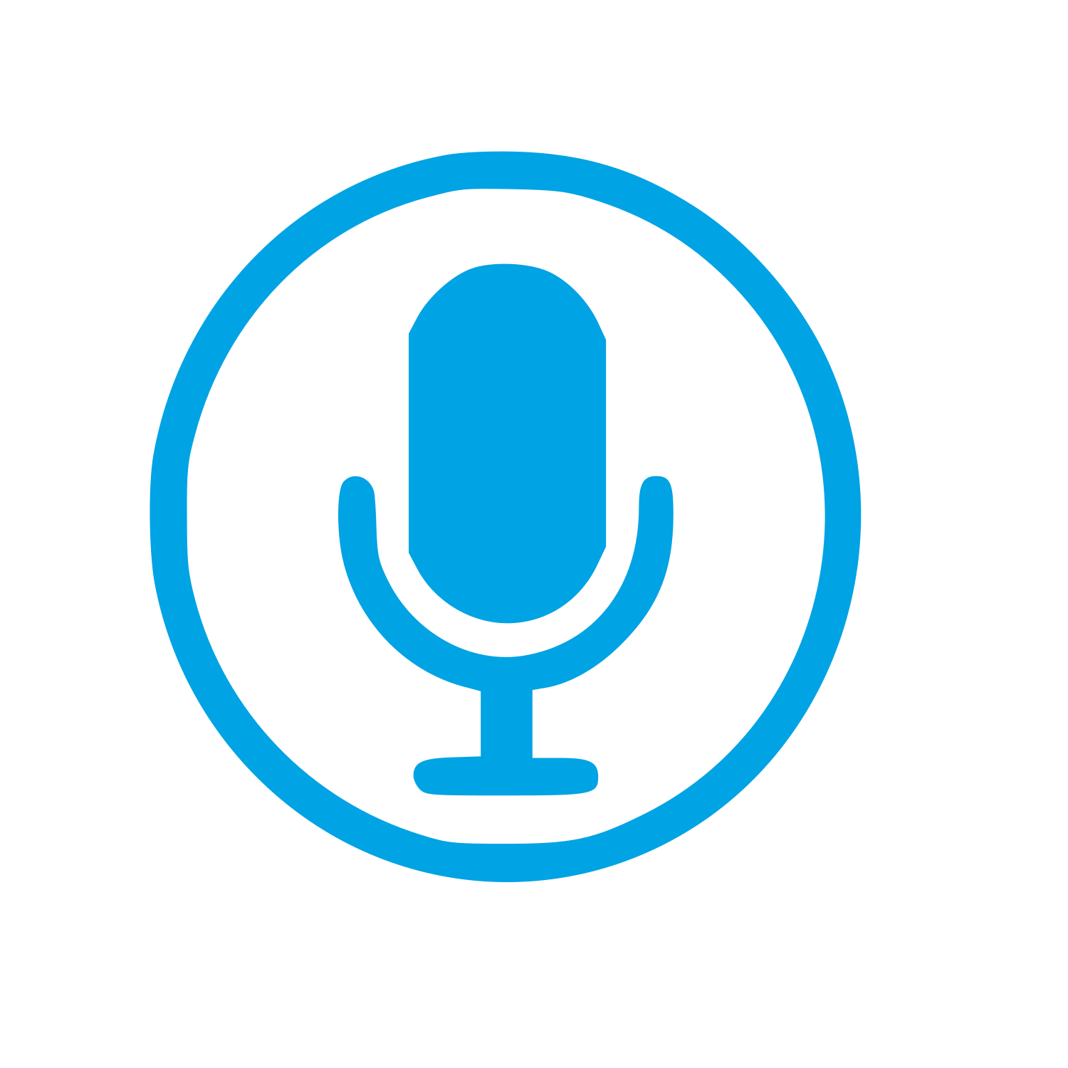 Microphone Circle Pictogram Logo #00a3e4