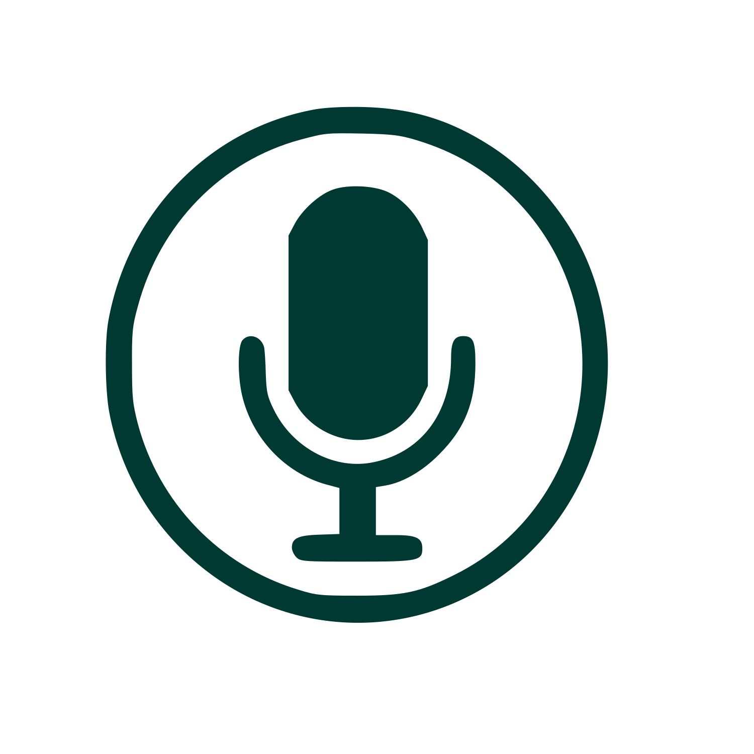 Microphone Circle Pictogram Logo #003932