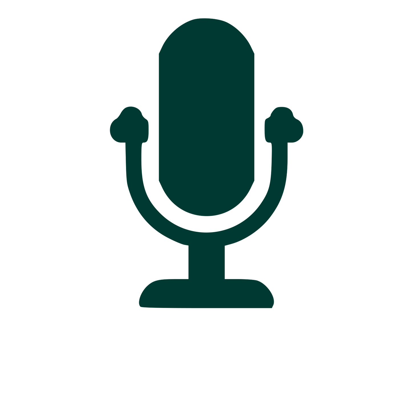 Microphone Stand Pictogram Logo #003932