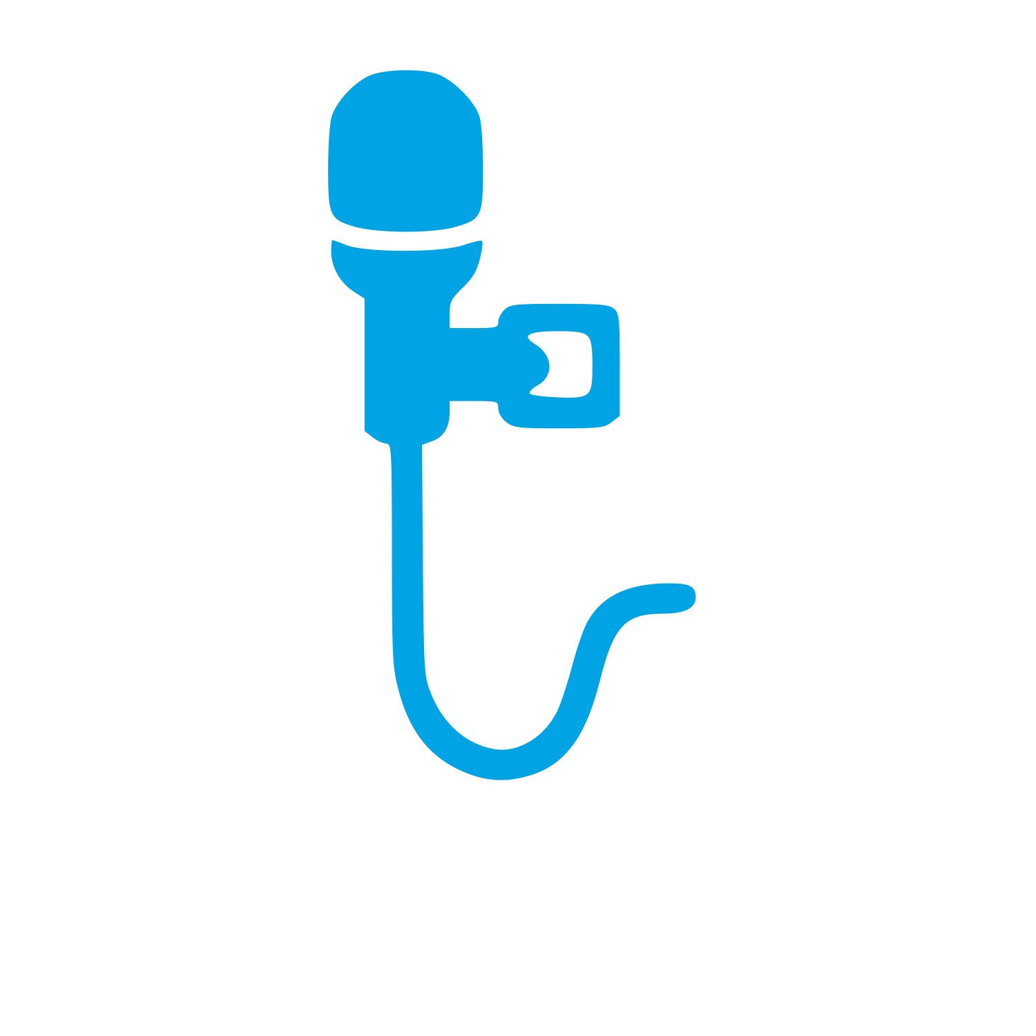 Lavalier Microphone Clip Logo #00a3e4