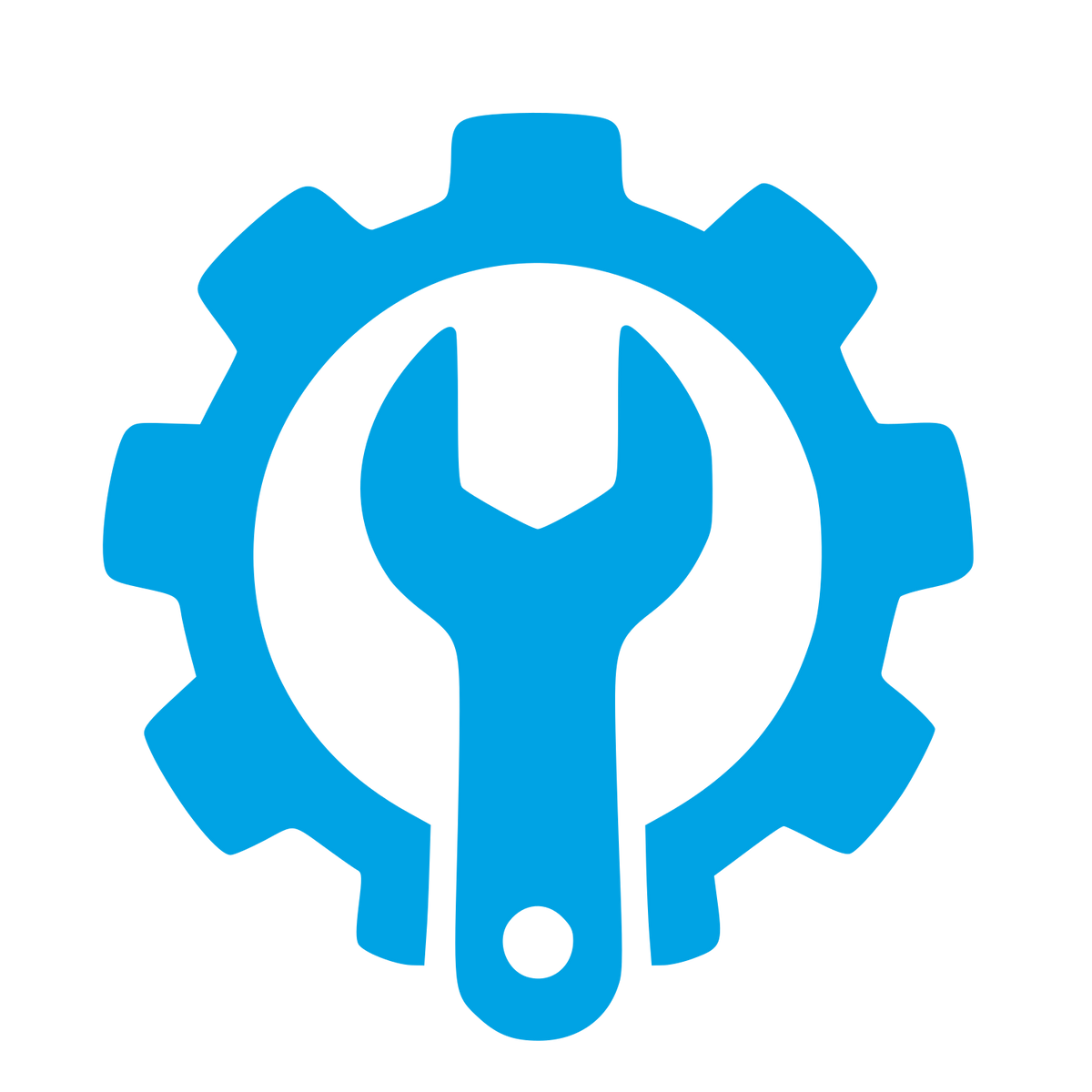 Gear Wrench Settings Logo #00a3e4