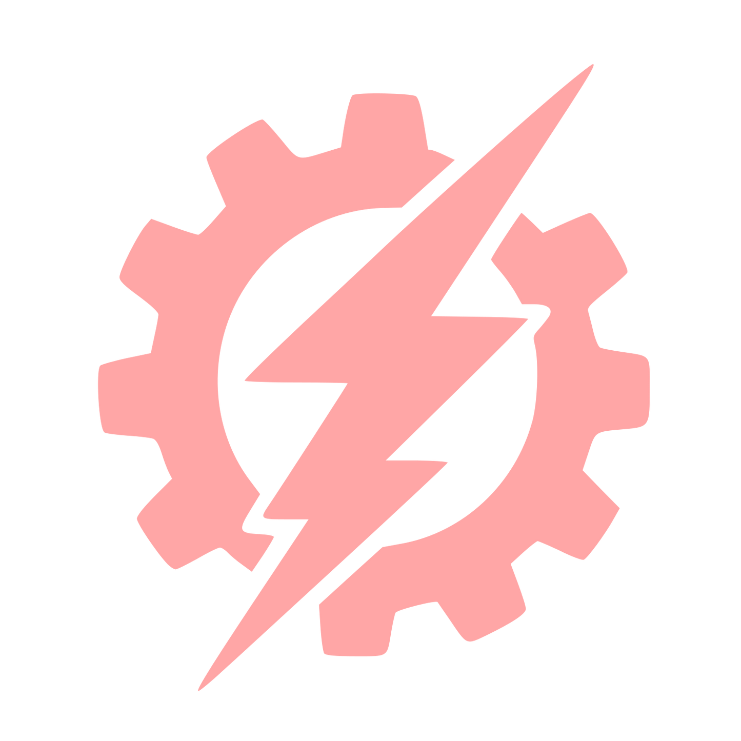 Lightning Bolt Gear Logo #ffa6a6