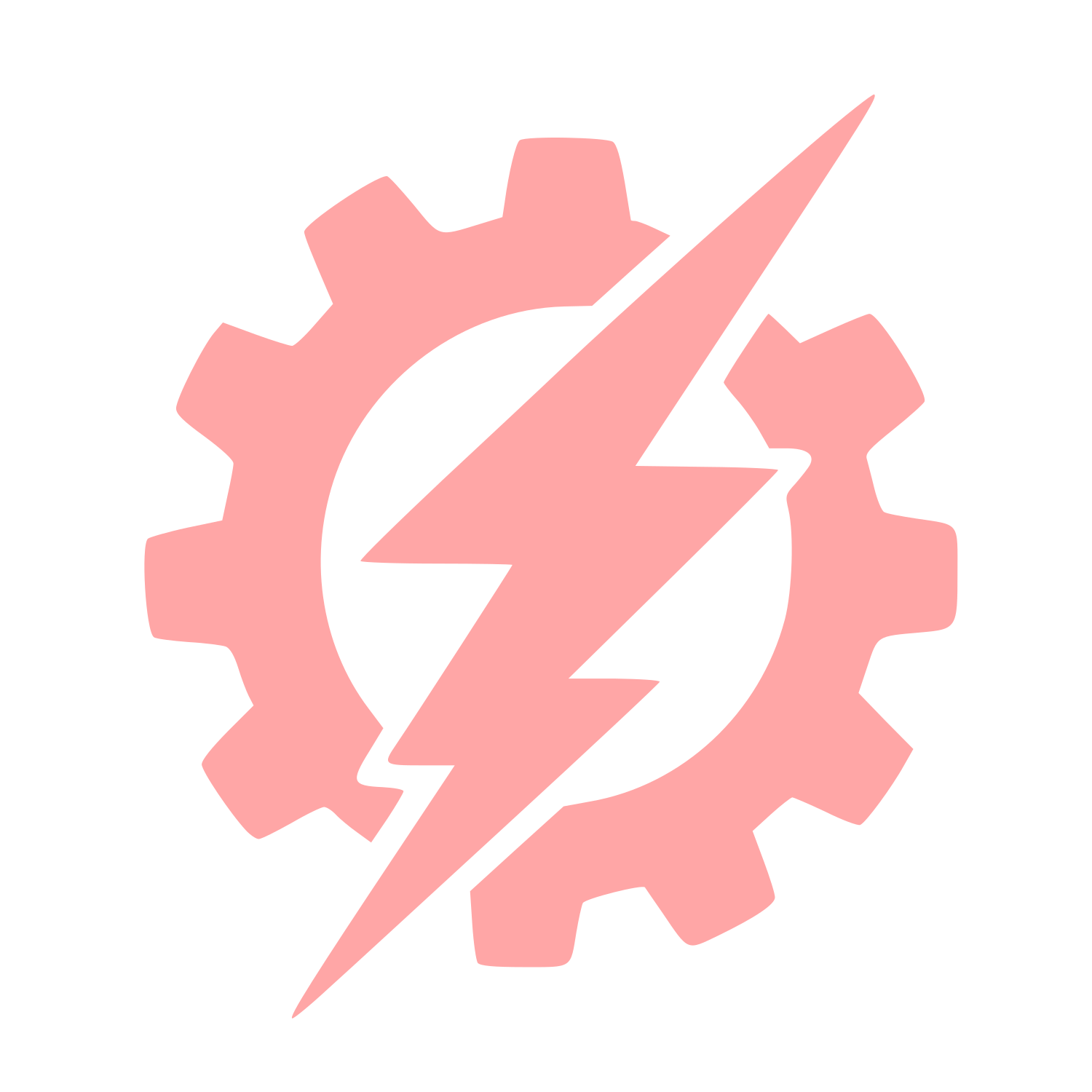 Lightning Bolt Gear Logo #ffa6a6