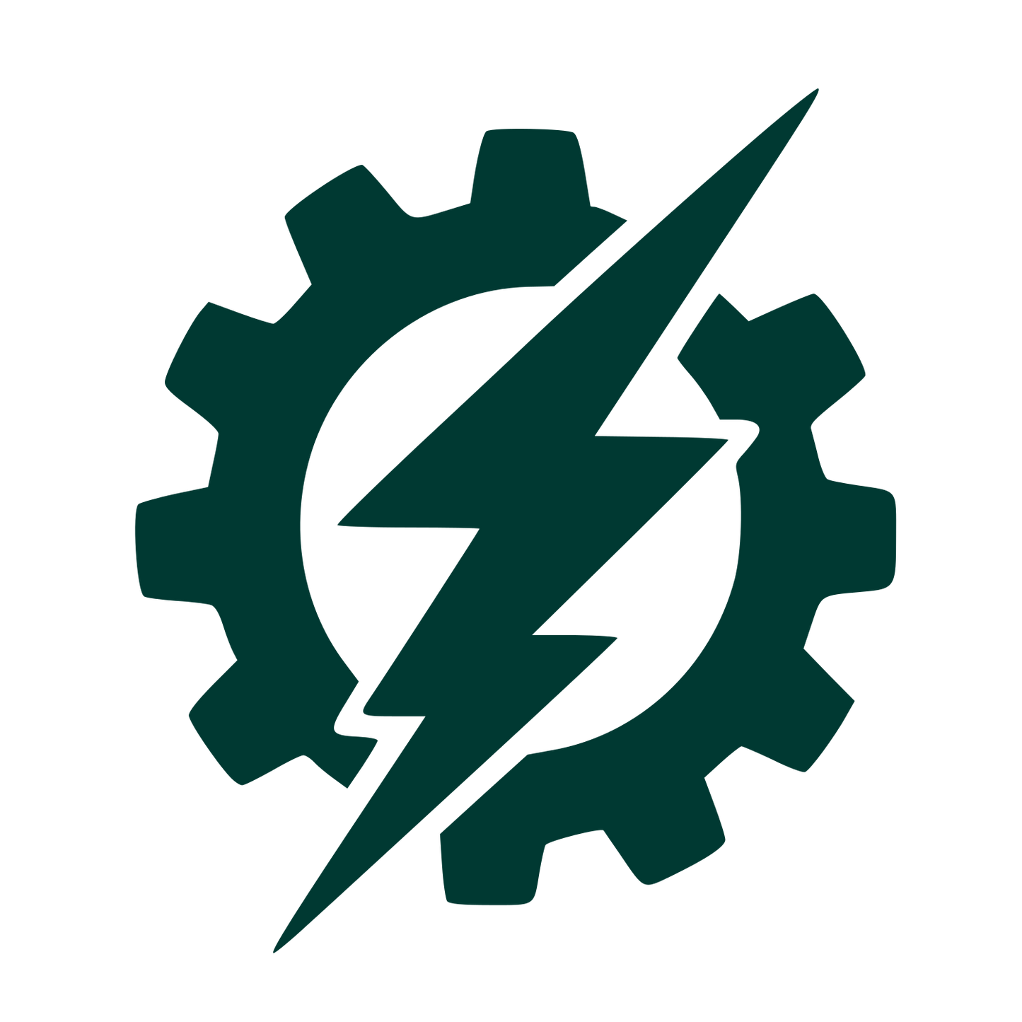 Lightning Bolt Gear Logo #003932