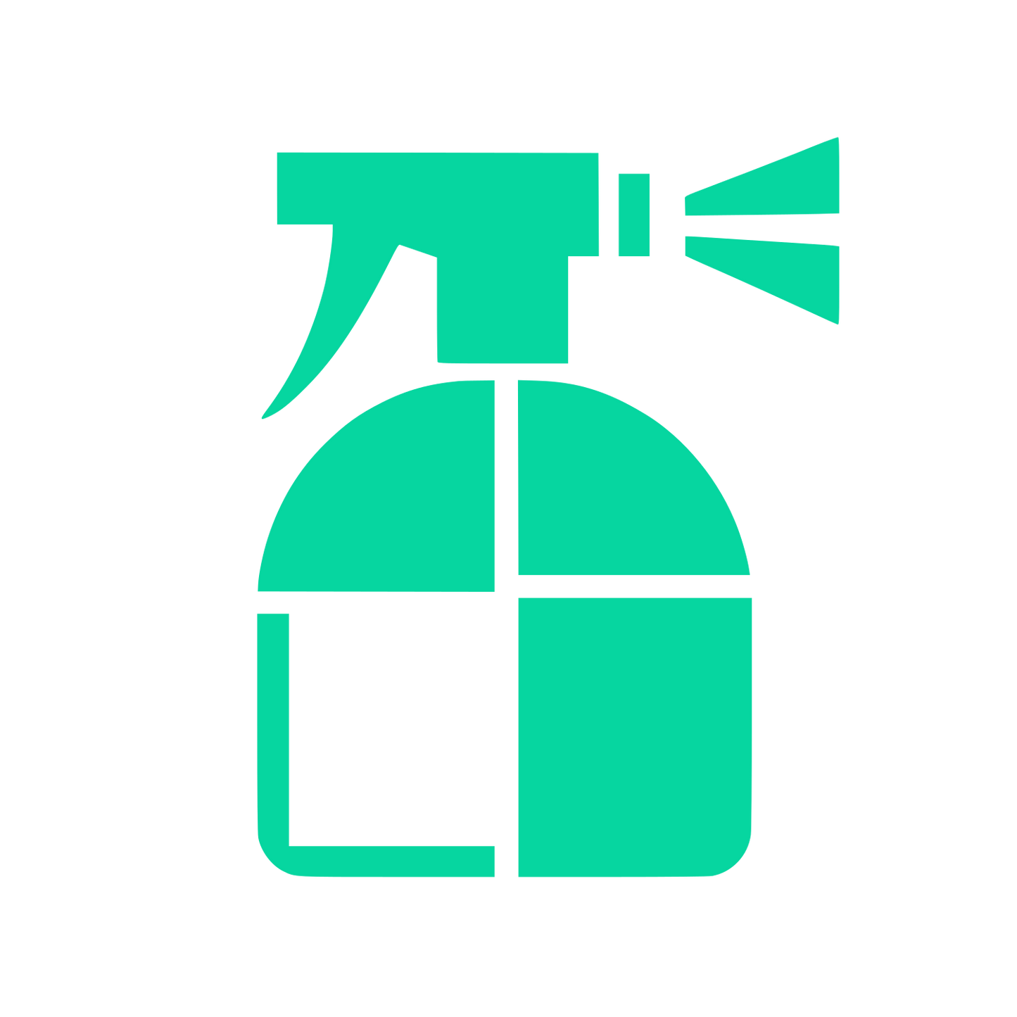 Geometric Spray Bottle Logo #06D6A0