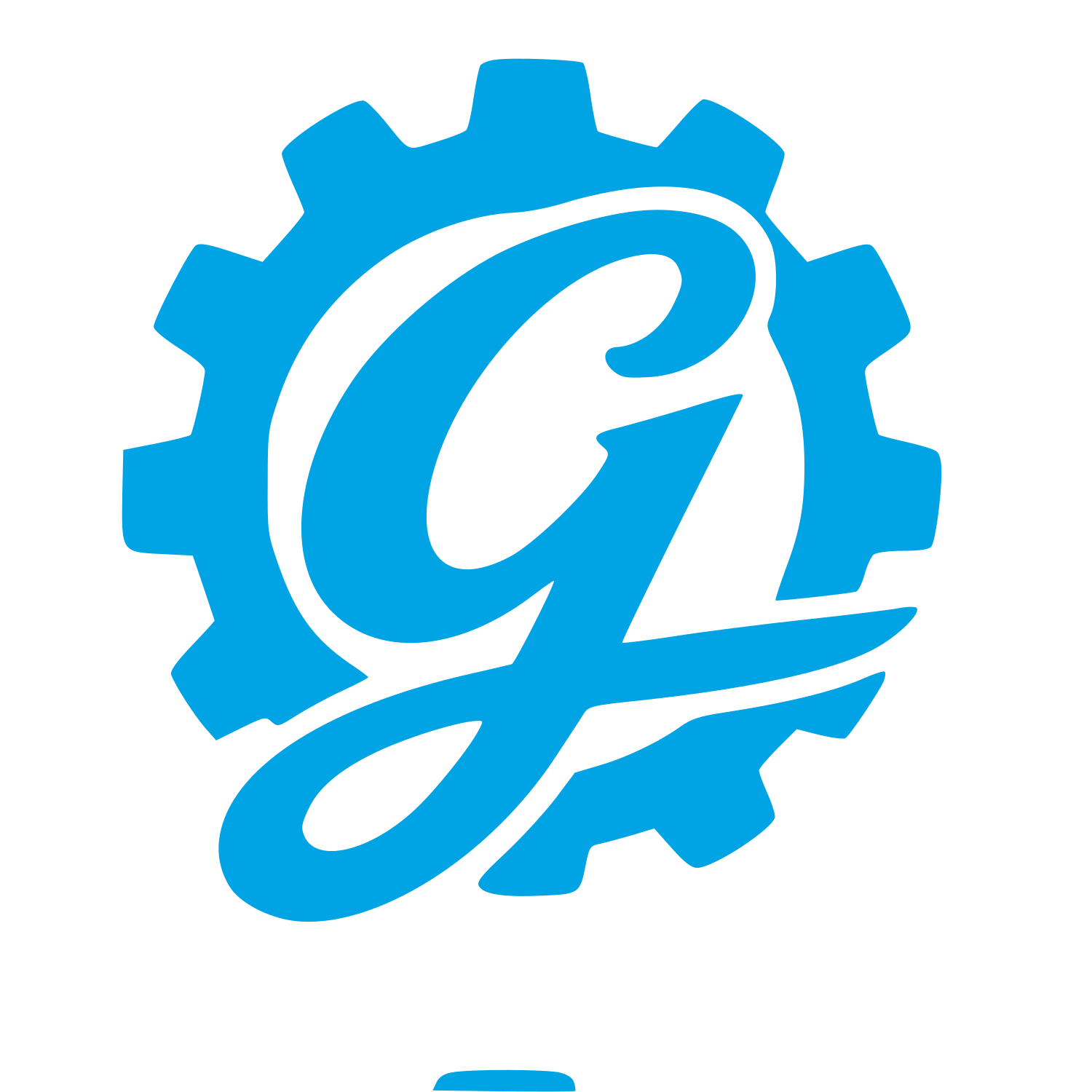 Letter G Gear Logo #00a3e4