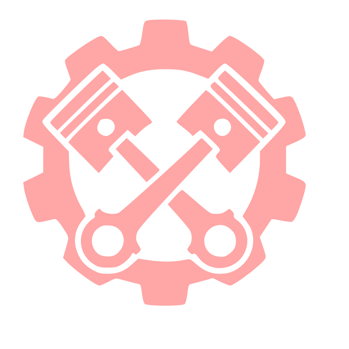 Crossed Pistons Gear Logo #ffa6a6