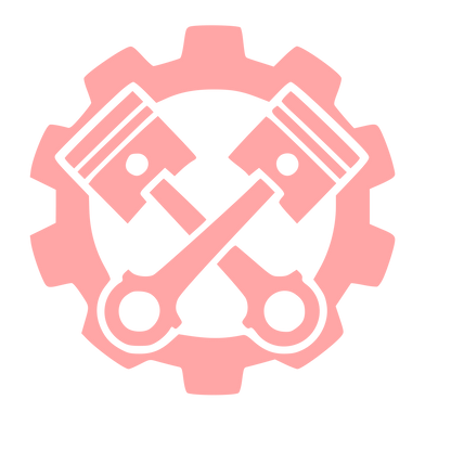 Crossed Pistons Gear Logo #ffa6a6