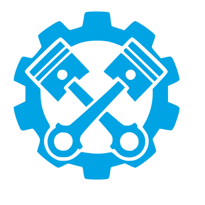 Crossed Pistons Gear Logo #00a3e4