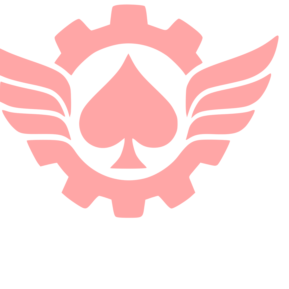 Spade Gear Wings Logo #ffa6a6