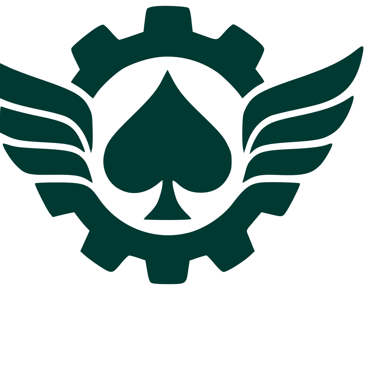 Spade Gear Wings Logo #003932