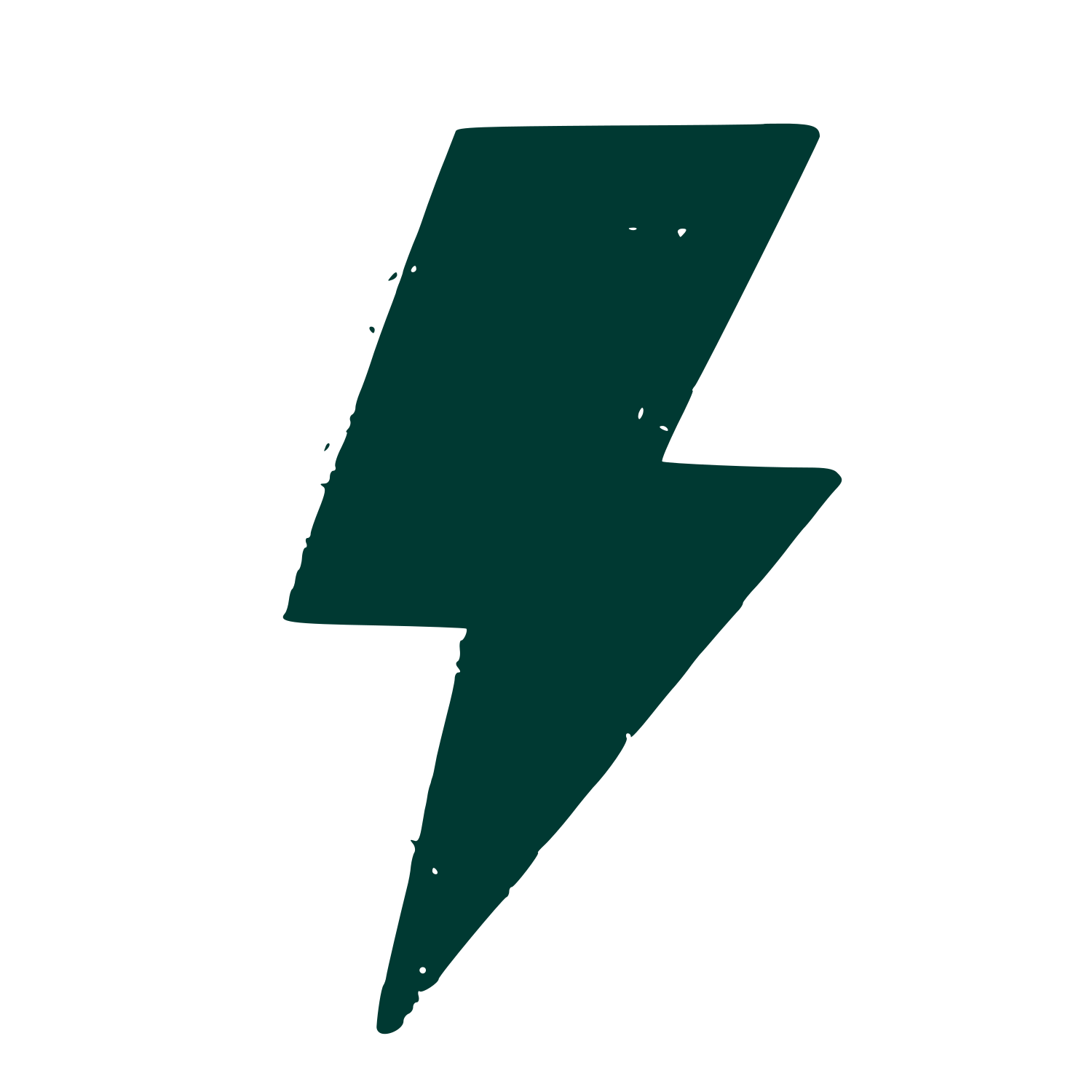Lightning Bolt Riso Print Logo #003932