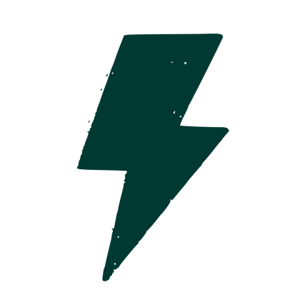 Lightning Bolt Riso Print Logo #003932