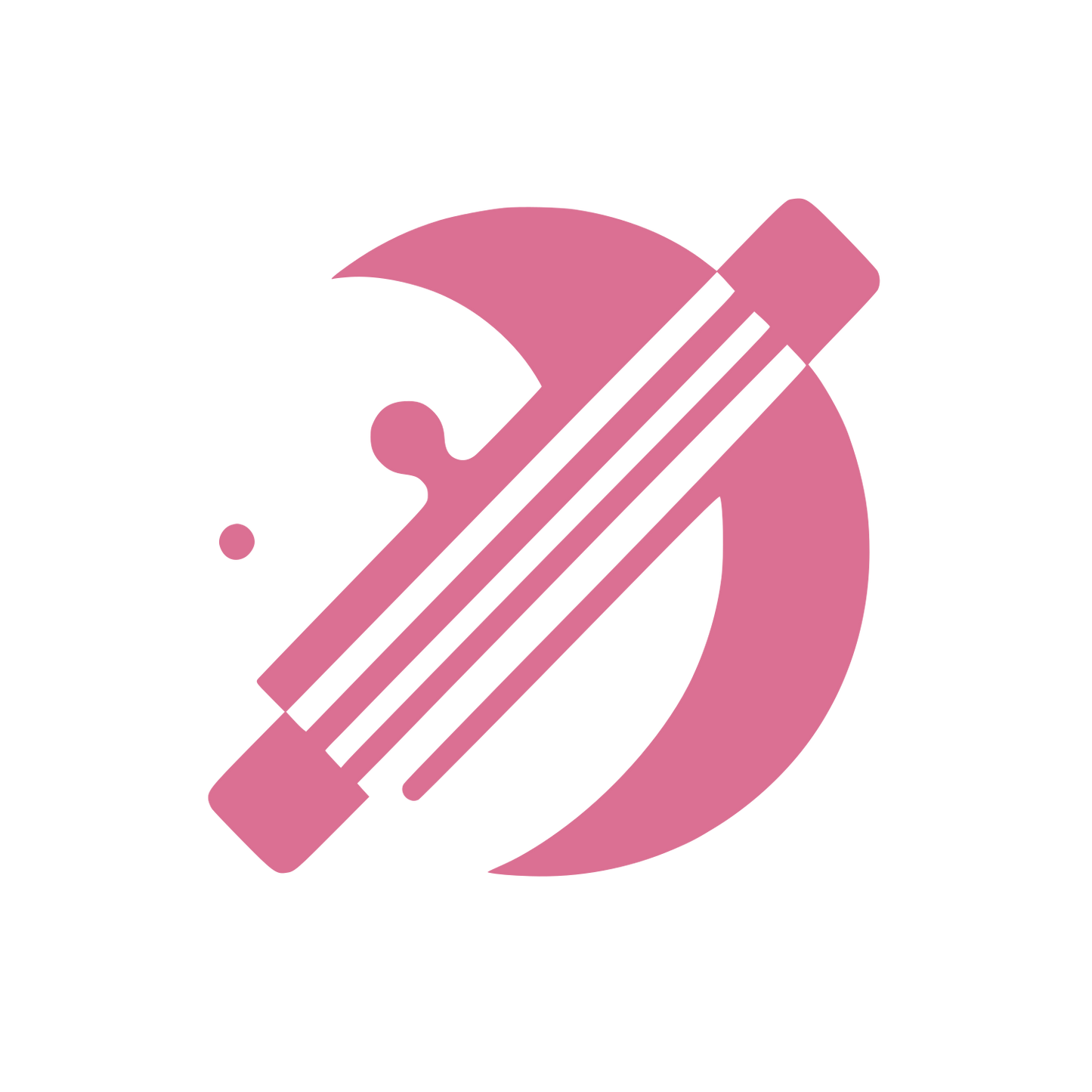 Crescent Moon and Telescope Logo #DB7093