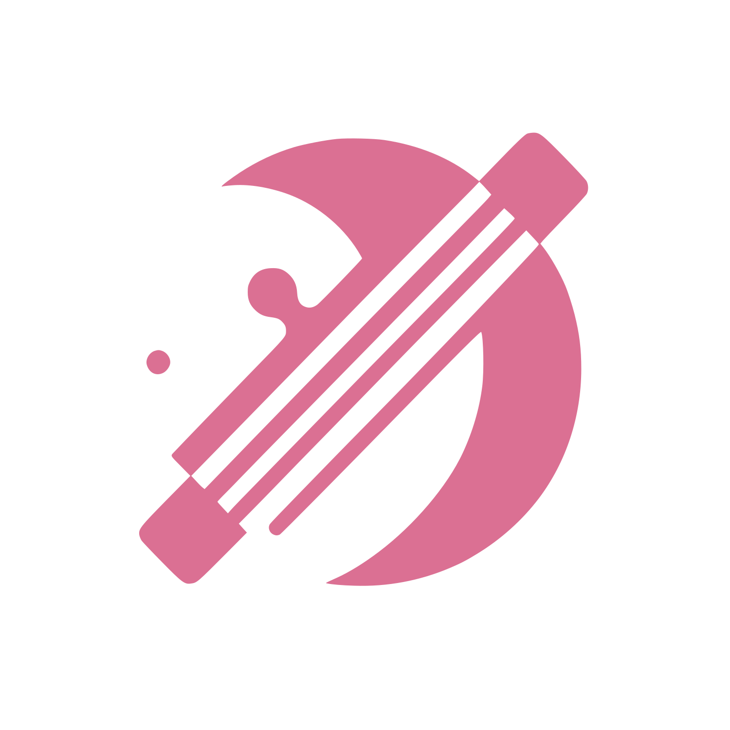 Crescent Moon and Telescope Logo #DB7093