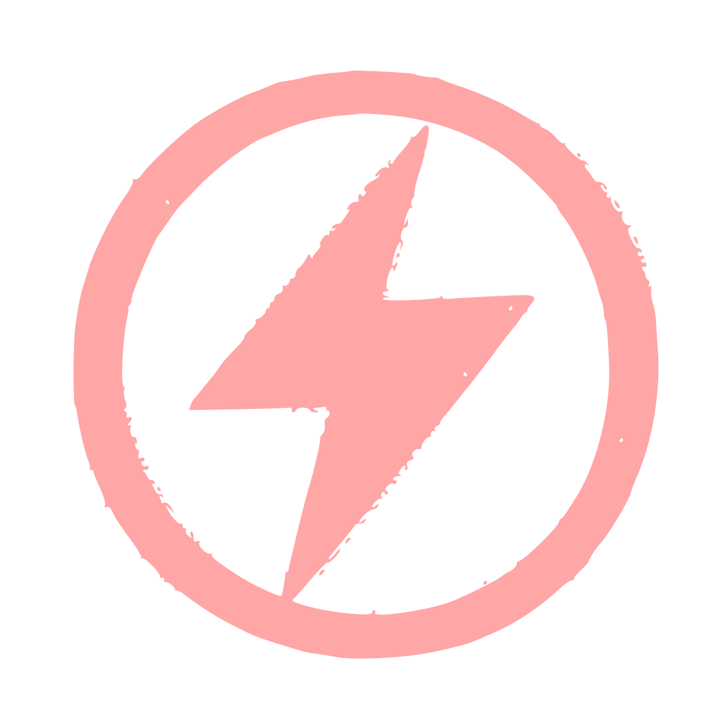 Lightning Bolt Circle Logo #ffa6a6