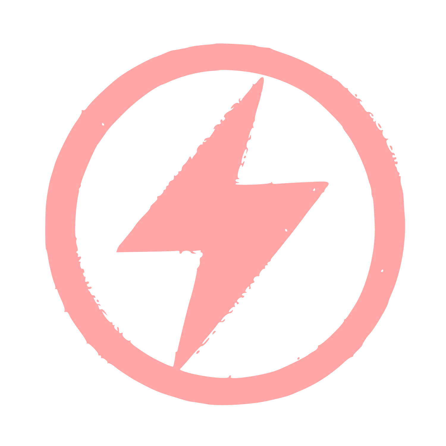 Lightning Bolt Circle Logo #ffa6a6