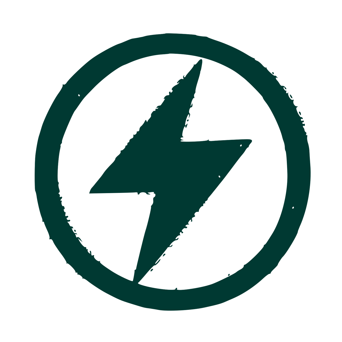 Lightning Bolt Circle Logo #003932