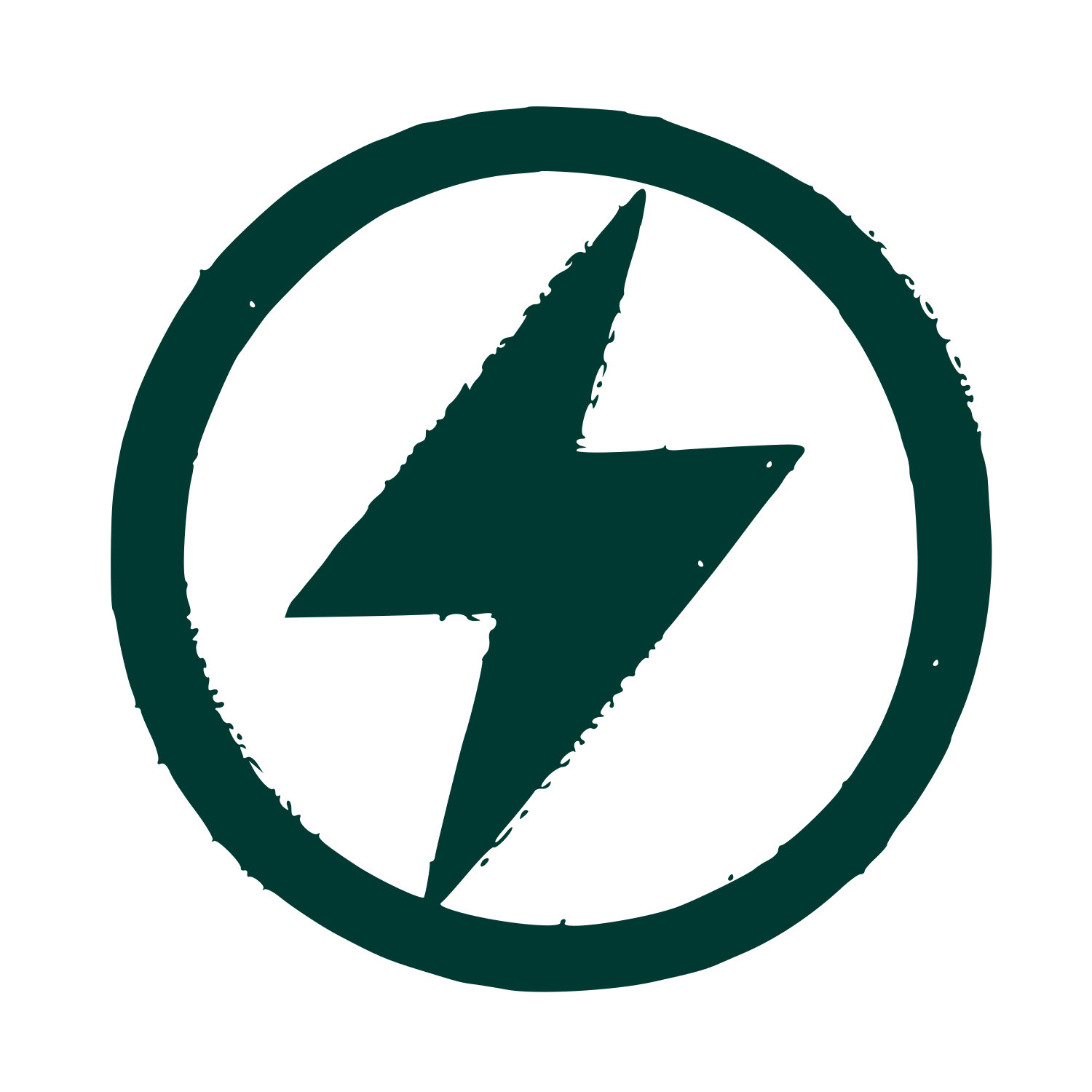 Lightning Bolt Circle Logo #003932