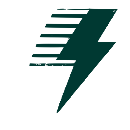 Riso Print Lightning Bolt Logo #003932