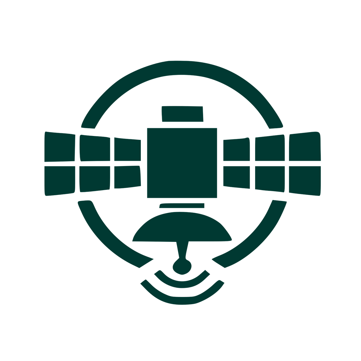 Bold Geometric Satellite Logo #003932
