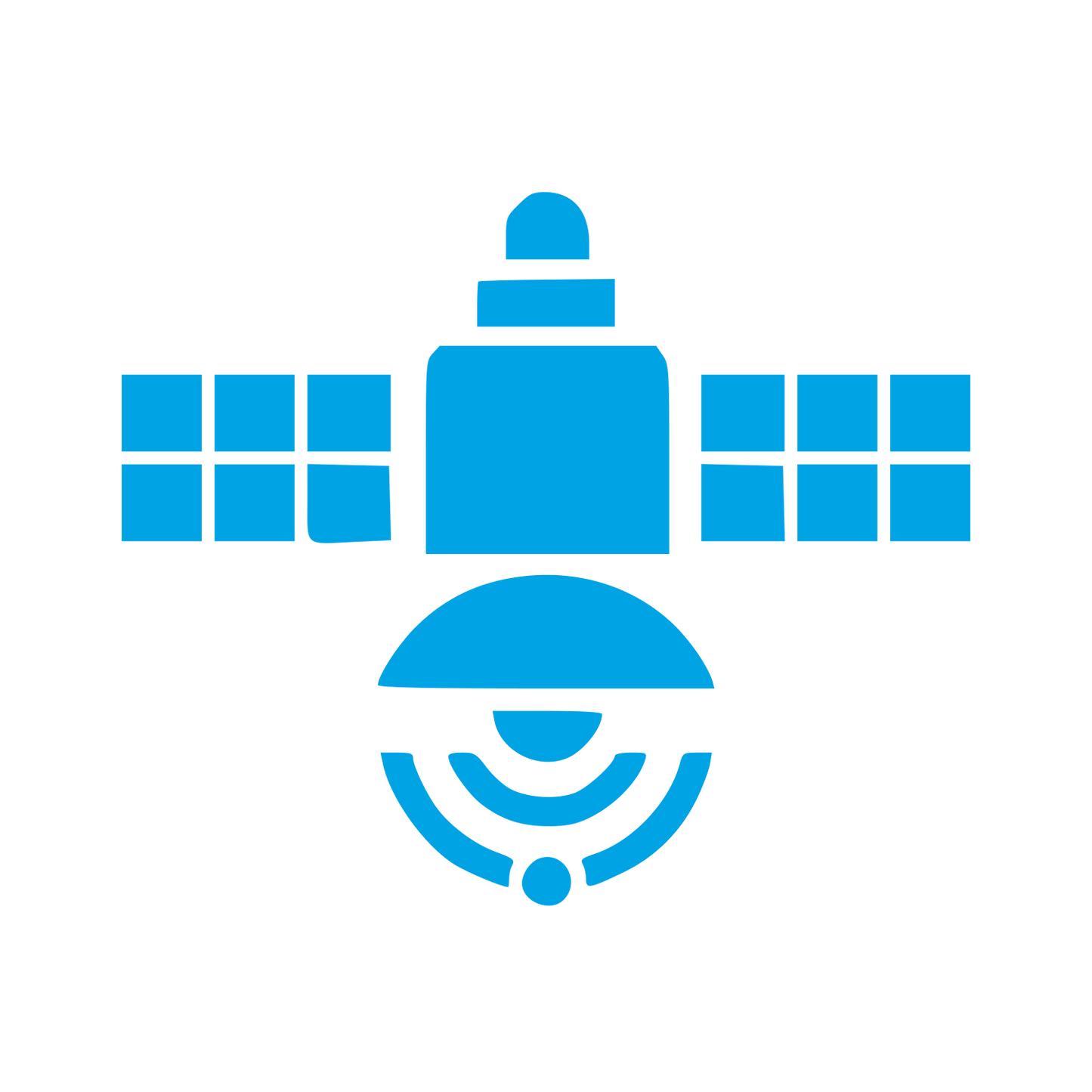 Geometric Satellite Logo #00a3e4